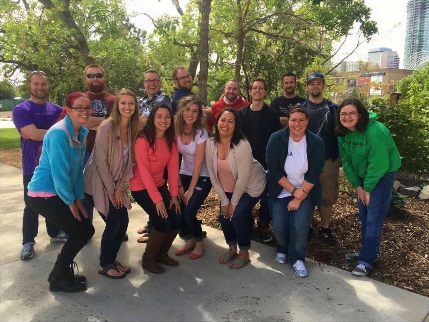 Advanced Synoptic class of 2016 posing on the north side of the Science building