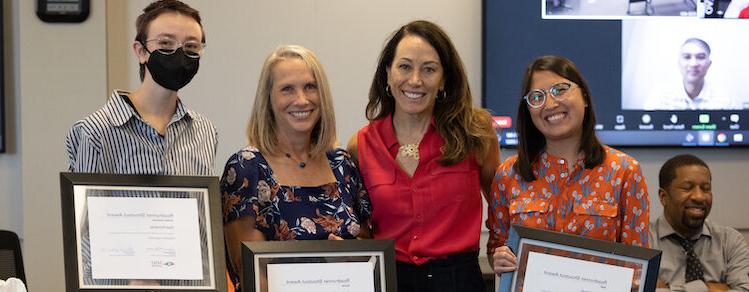 From left: Caitlin Hoppel; Janine Davidson, Ph.D.; Ann Diker, Ph.D.; Rae Richards